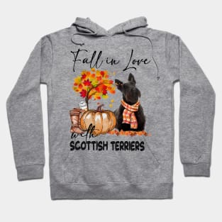 Fall In Love With Scottish Terriers Fall Pumpkin Thanksgiving Hoodie